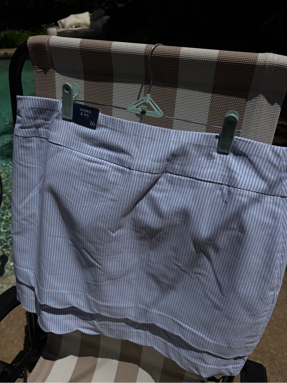 crown & ivy Blue and White Striped Skort - Picture 4 of 6